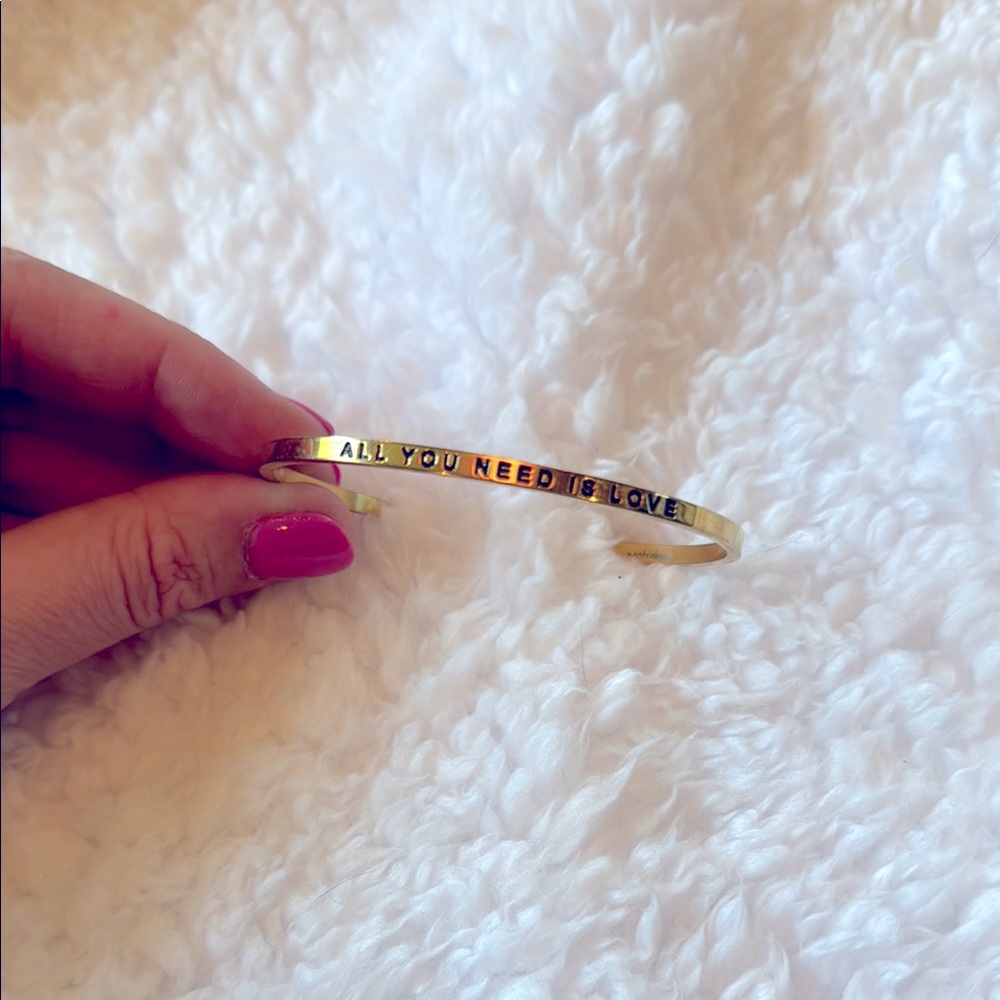 All You Need Is Love gold adjustable cuff bracelet
